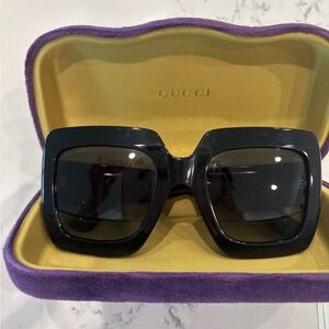 Gucci Black Bold Square Sunglasses